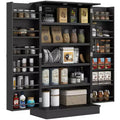 HOMCOM Dispensa da Cucina 41, Mobile Credenza da Cucina a 2 Ante con 5 Ripiani, 12 Portaspezie e Mensole Regolabili per Sala da Pranzo