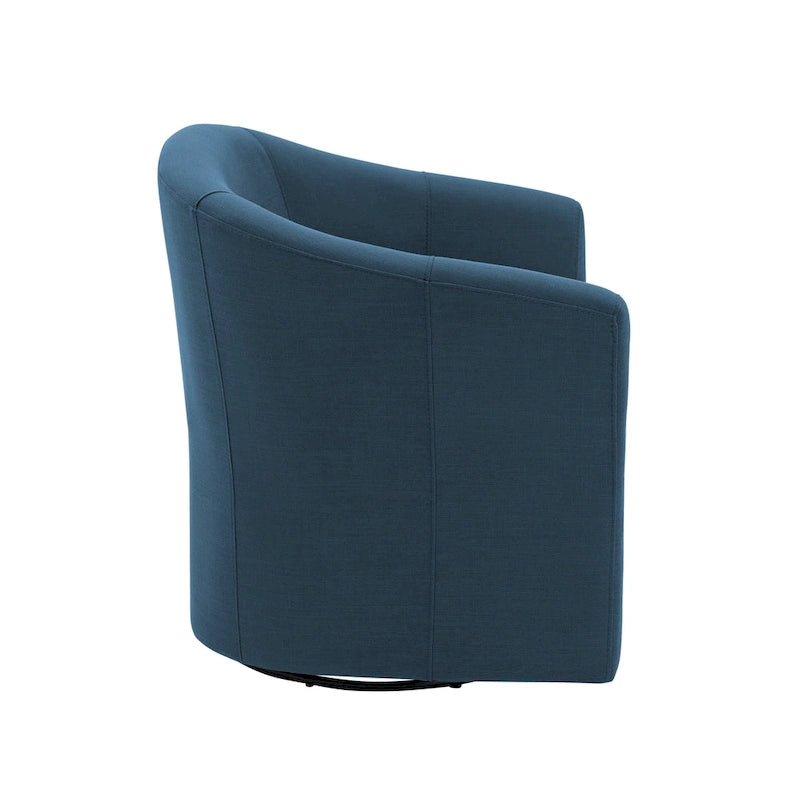 Set di 2 Poltrone Girevoli Moderne Imbottite a Barilotto, Poltrone Accent per Soggiorno