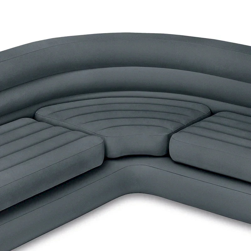 Divano angolare gonfiabile a L Intex con portabicchieri, grigio (confezione da 2) - 26