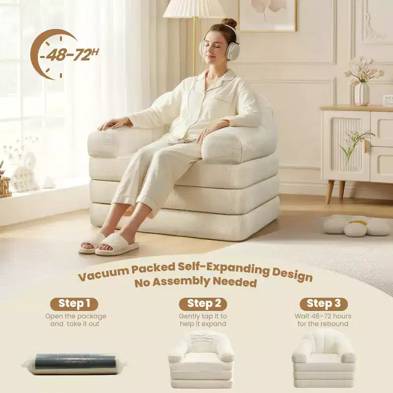 Yaheetech Divano Letto Pieghevole 2-in-1 Poltrona Letto Pieghevole per Soggiorno, Camera da Letto