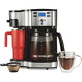 Caffettiera 2 in 1 da 12 tazze con caraffa in vetro e funzione erogazione singola, Pausa e Servi automatico, Nera