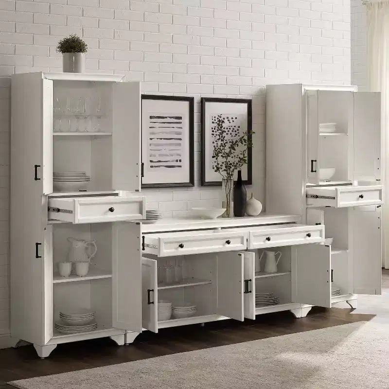 Set Tara 3 pezzi Madia e Dispensa Effetto Invecchiato - Crosley