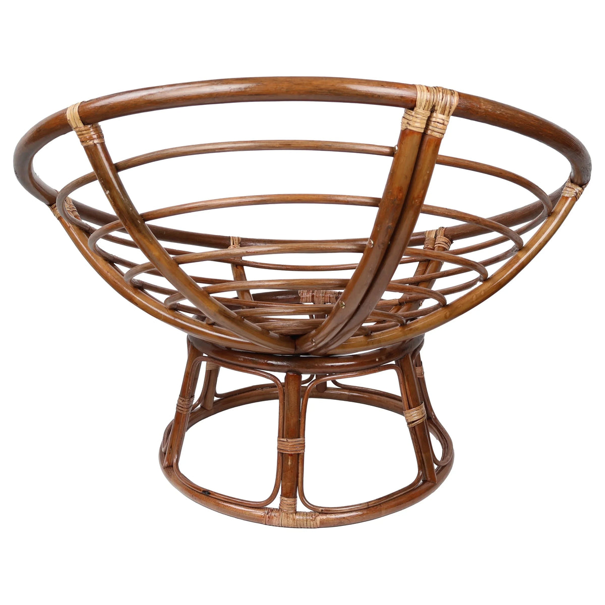 Poltrona Papasan Bali da 42 pollici in rattan con cuscino in twill