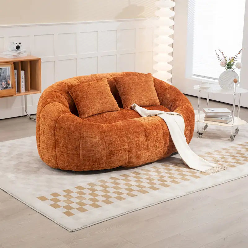 GDFStudio - Divano Pigro a 2 Posti Laurel Chenille con Schiuma ad Alta Densità e Comfort Extra Large