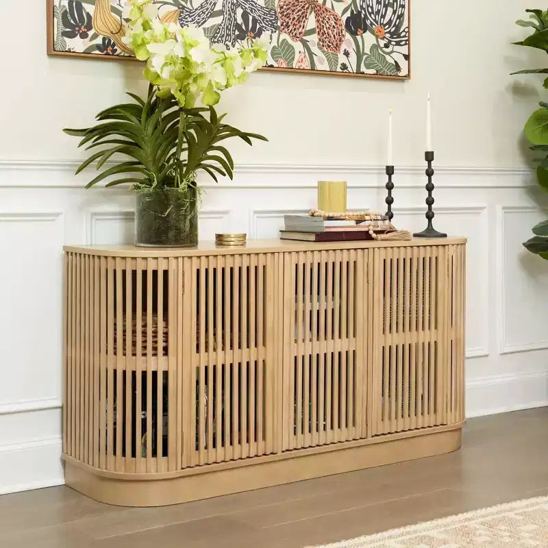 Madia in Legno Massello Plank+Beam Contour con 3 Ante, Mobile TV da 150 cm per Soggiorno