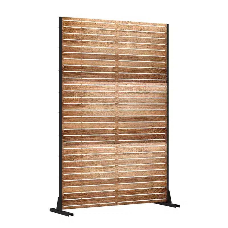 MAYEERTY 72 pollici Divisorio per ambienti con struttura zincata Schermo per la privacy con venature del legno Recinzione da giardino per patio Beige
