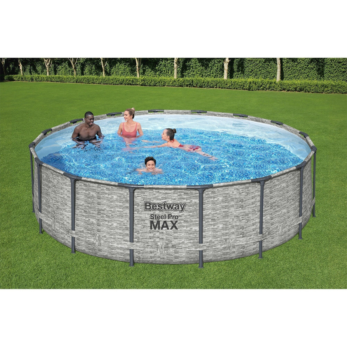 Piscina Fuori Terra Rotonda Bestway Steel Pro MAX con Pompa e Copertura
