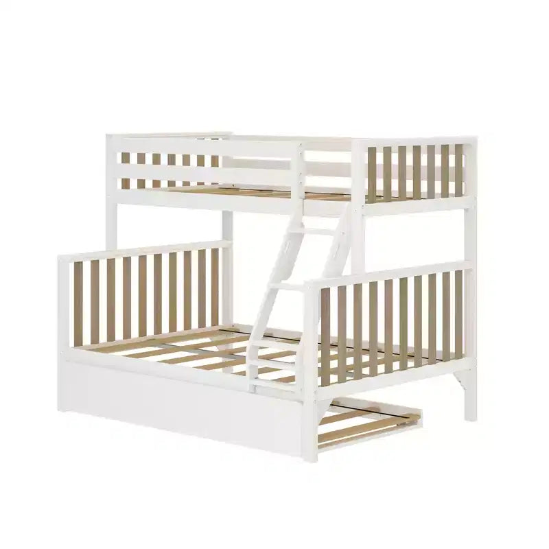 Max & Lily Letto a Castello Singolo su Una Piazza e Mezza con Letto Estraibile, Letti a Castello in Legno Massello Stile Scandinavo per Bambini