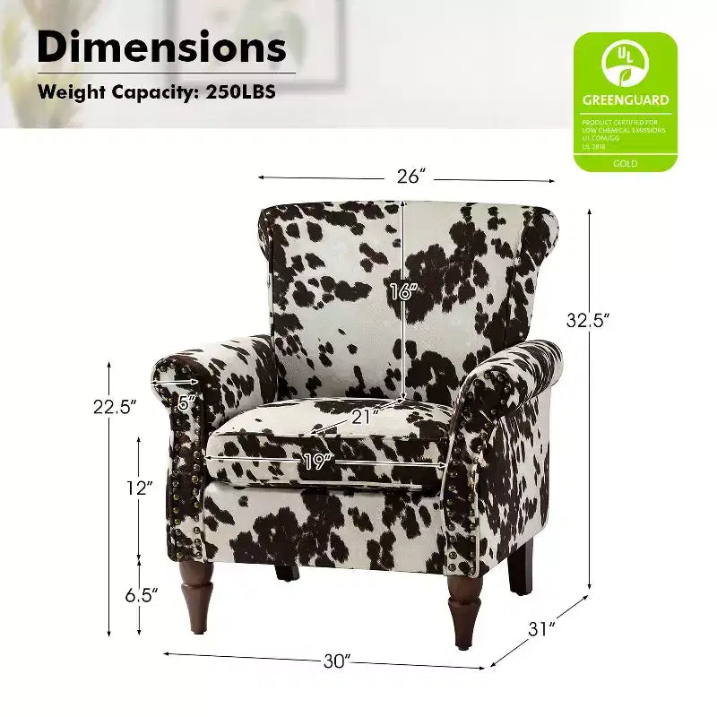 Poltrona Araceli Tradizionale in Legno Imbottita Floreale con Schienale Alto e Borchie | ART OF LIVING DESIGNS