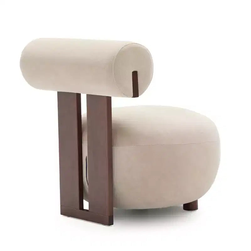 Christopher Knight Home Chariya Poltrona Accent Moderna in Velluto con Struttura in Legno di Gomma e Schienale Cilindrico