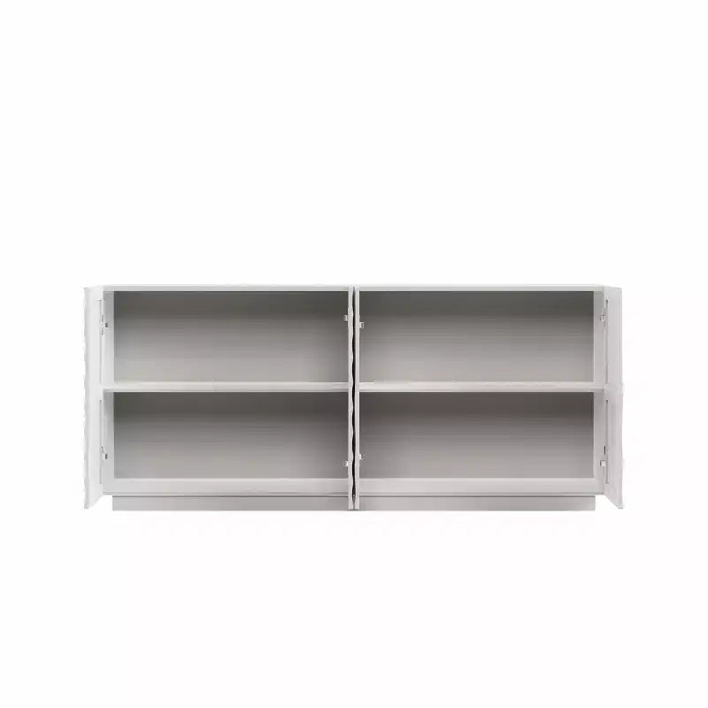 59 Modern Spiral Madia Buffet, Mobile Contenitore a Basso Profilo da Ingresso con Ante a Ondulazione 3D