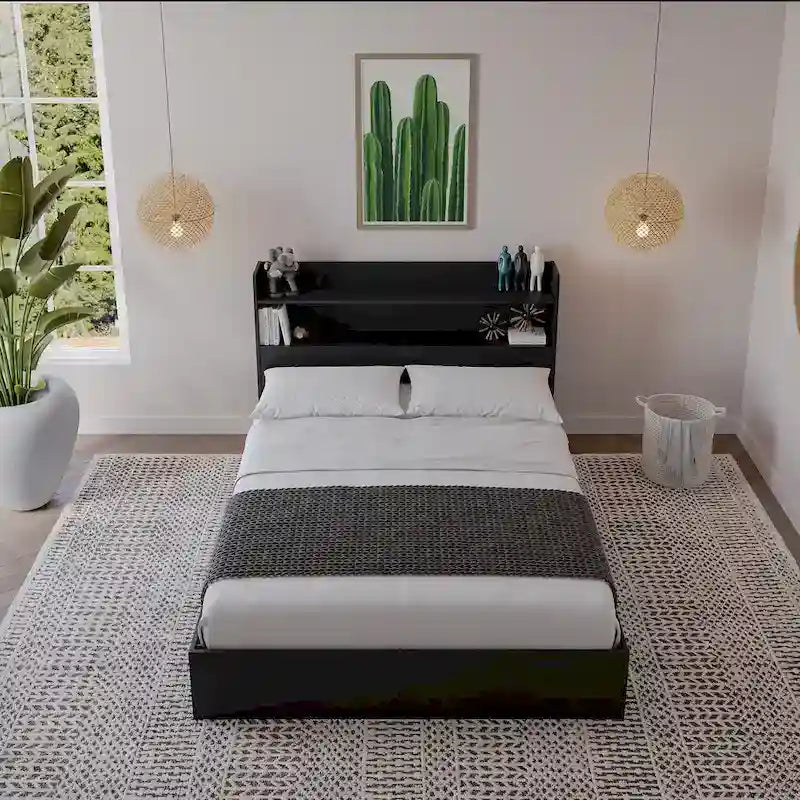 Letto a piattaforma Hunter con testiera