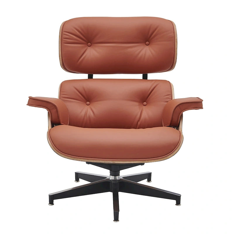 Poltrona reclinabile Mid-Century Modern in pelle