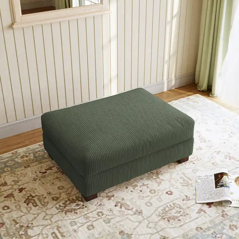 Pouf poggiapiedi oversize in velluto a coste moderno