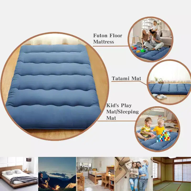 Materasso Futon Giapponese, Materassino Pieghevole da Pavimento, Tappetino Tatami per Casa, Materasso da Campeggio