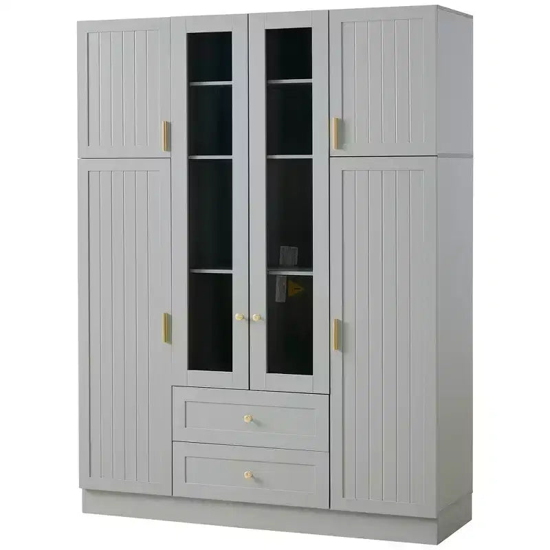 Dispensa da Cucina Autoportante Whisen 71''H, Grande Armadio Contenitore per Sala da Pranzo con 6 Ante, Ripiani Regolabili