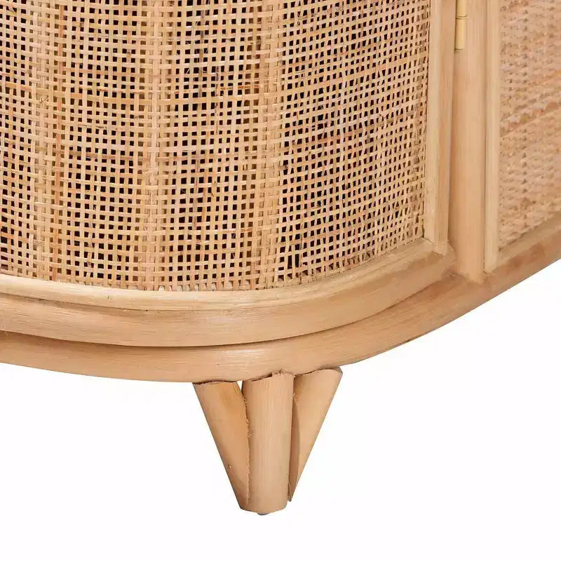 bali & pari Yanka Mobile Contenitore in Rattan Naturale: Artigianale, 2 Ripiani, Design Bohemien