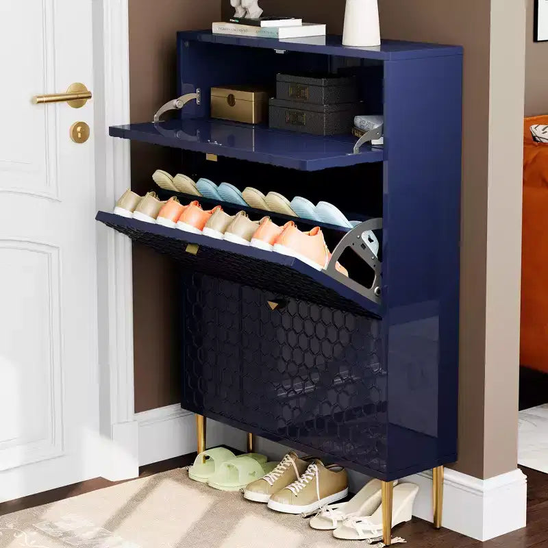 CLIHOME Scarpiera da Ingresso con 24 Paia, Organizzatore per Scarpe con Cassetti a Ribalta, Scaffale Armadio Porta Scarpe