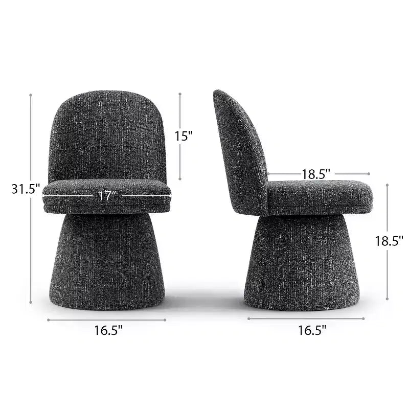 Set di 6 sedie da pranzo moderne senza braccioli girevoli a 360° con base a piedistallo, eleganti sedie d'accento per cucina, sala da pranzo o ufficio-Panipeachy