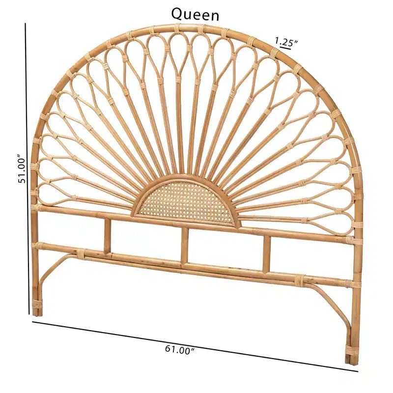 Testiera in Rattan Naturale, Marrone