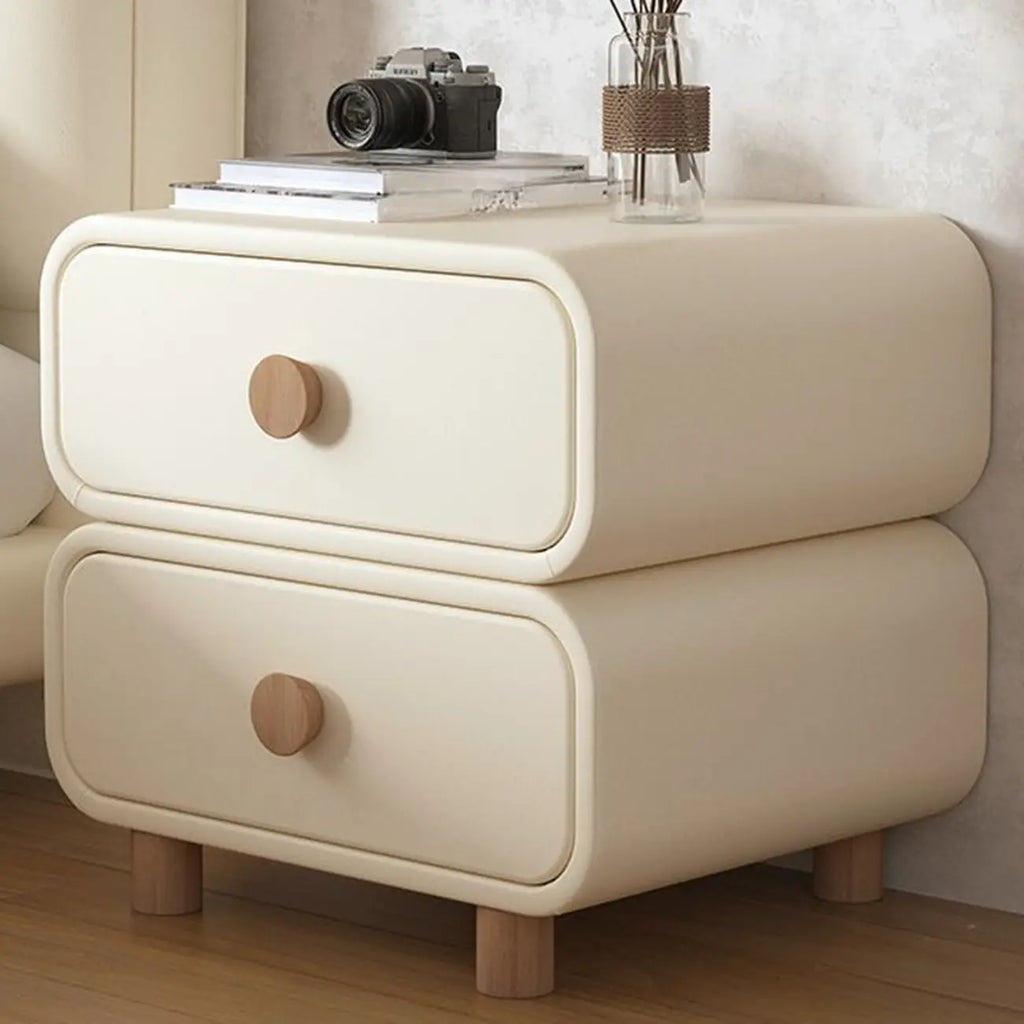 Comodino scandinavo in similpelle con finitura in similpelle