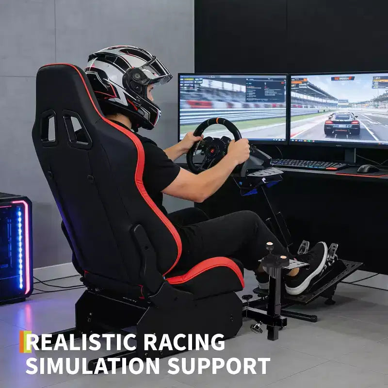Postazione pieghevole per simulatore di guida, supporto per volante regolabile per G29/G920/G923, compatibile con Thrustmaster, Fanatec, Hori, Mad Catz, angolo del pedale regolabile