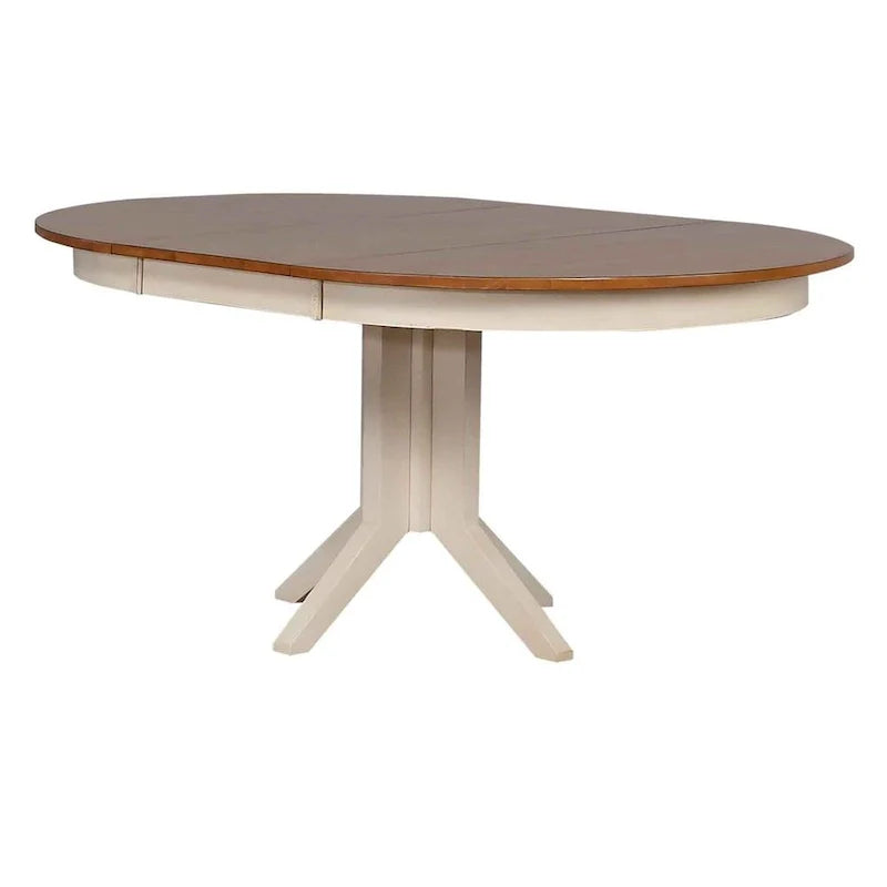 Set da pranzo 5 pezzi contemporaneo antichizzato in caramello/biscotto con schienale a doppia X