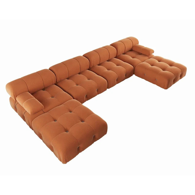 138 Divano componibile convertibile, Divani U-Shape in velluto minimalista