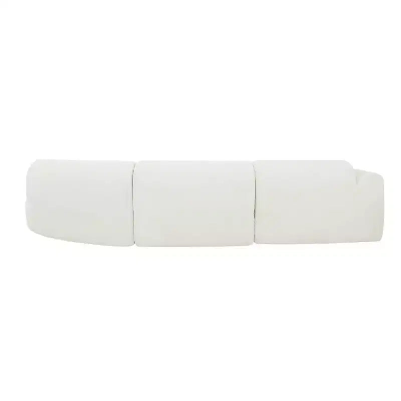 Divano componibile curvo moderno da 140 pollici con chaise longue, set da 3 pezzi, per soggiorno