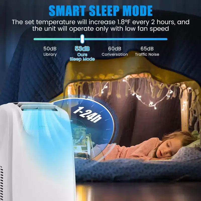 Costway Climatizzatore Portatile a Doppio Tubo da 8000 BTU (11.500 BTU ASHRAE) Unità AC 3-in-1 con Telecomando