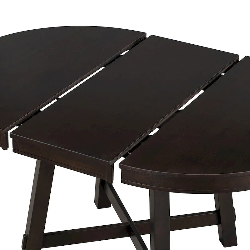 Tavolo da pranzo allungabile rotondo da cascina con 16 inserti in legno per cucina
