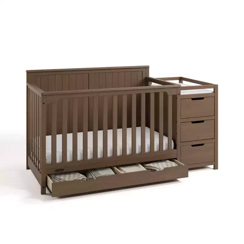 Culla e Fasciatoio Convertibili 5-in-1 con Cassetto