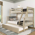 Max & Lily Letto a Castello Singolo su Una Piazza e Mezza con Letto Estraibile, Letti a Castello in Legno Massello Stile Scandinavo per Bambini