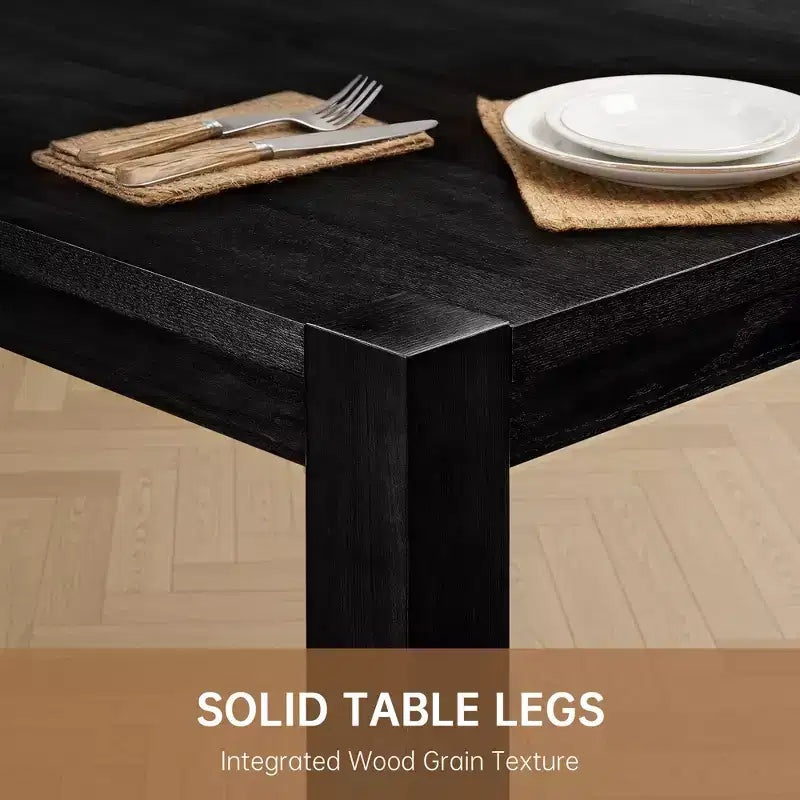 Set da Pranzo Moderno - Tavolo 80" + 6 Sedie Imbottite, Struttura in Legno Massello, Capacità Tavolo 400 libbre, Facile Montaggio