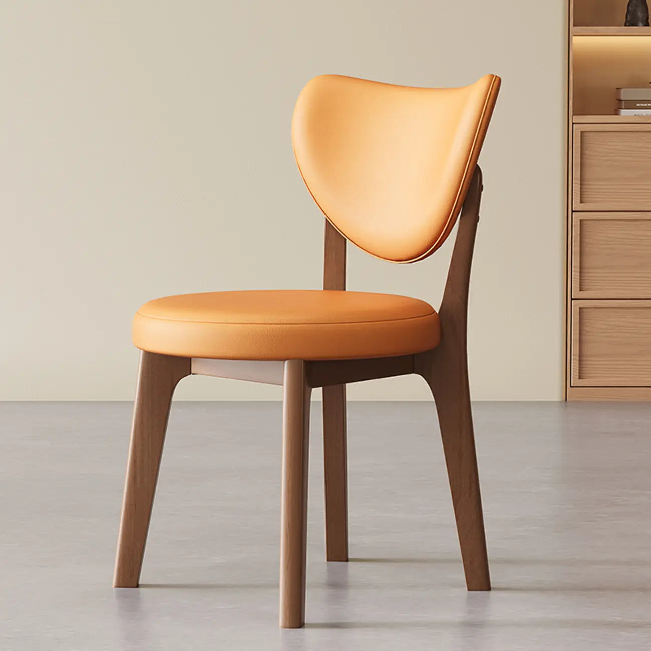 Sedia da pranzo moderna senza braccioli con schienale ad ala in similpelle