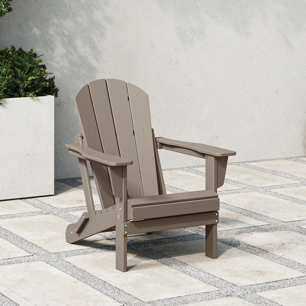 Polytrends Laguna Sedia Adirondack Pieghevole da Esterno per Patio Resistente allo Sbiadimento e alle Intemperie