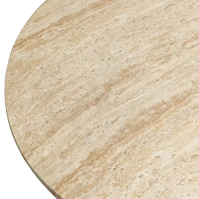LeisureMod Lunexa Tavolino Rotondo in Fibra di Pietra Tavolino d'Appoggio con Piedistallo per Uso Interno o Esterno, Design Scolpito con Piedini Antiscivolo
