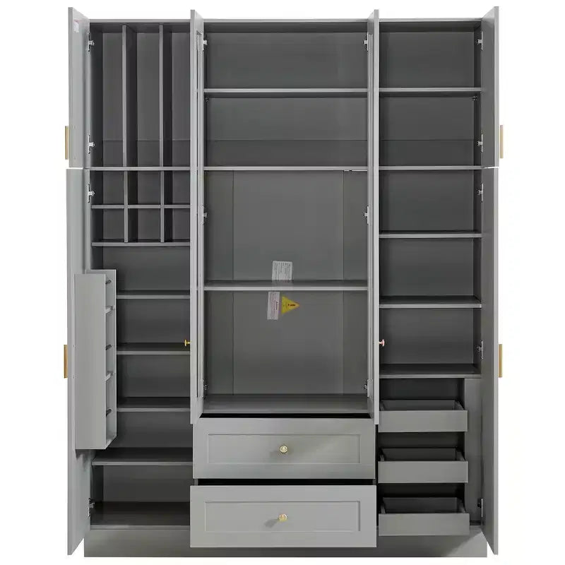 Dispensa da Cucina Autoportante Whisen 71''H, Grande Armadio Contenitore per Sala da Pranzo con 6 Ante, Ripiani Regolabili