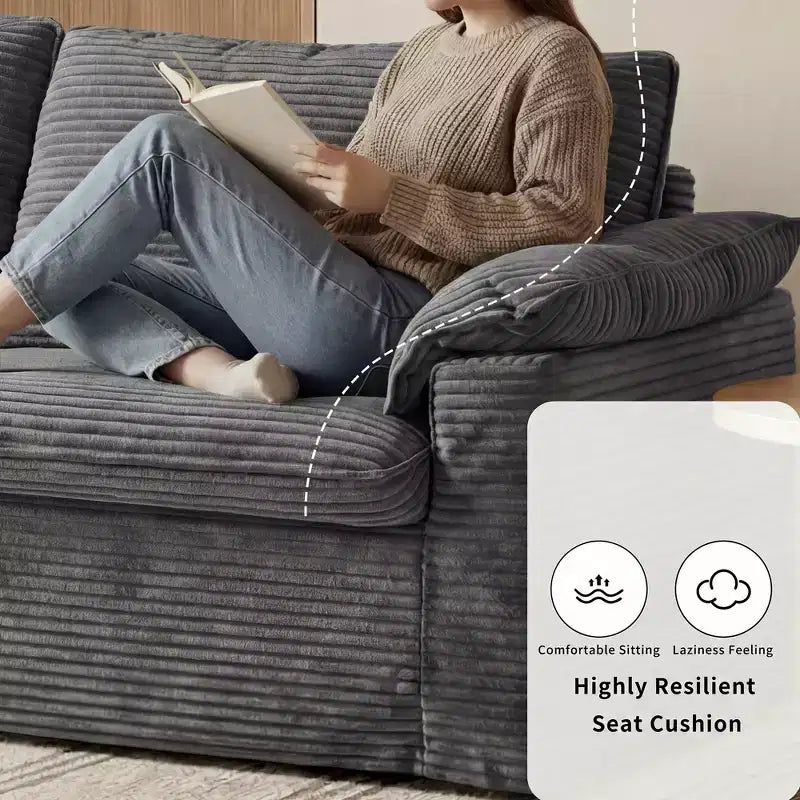 Dyonery 86 Cloud Loveseat Sofa, seduta profonda e ampi braccioli con cuscini, telaio robusto, design ergonomico e traspirante