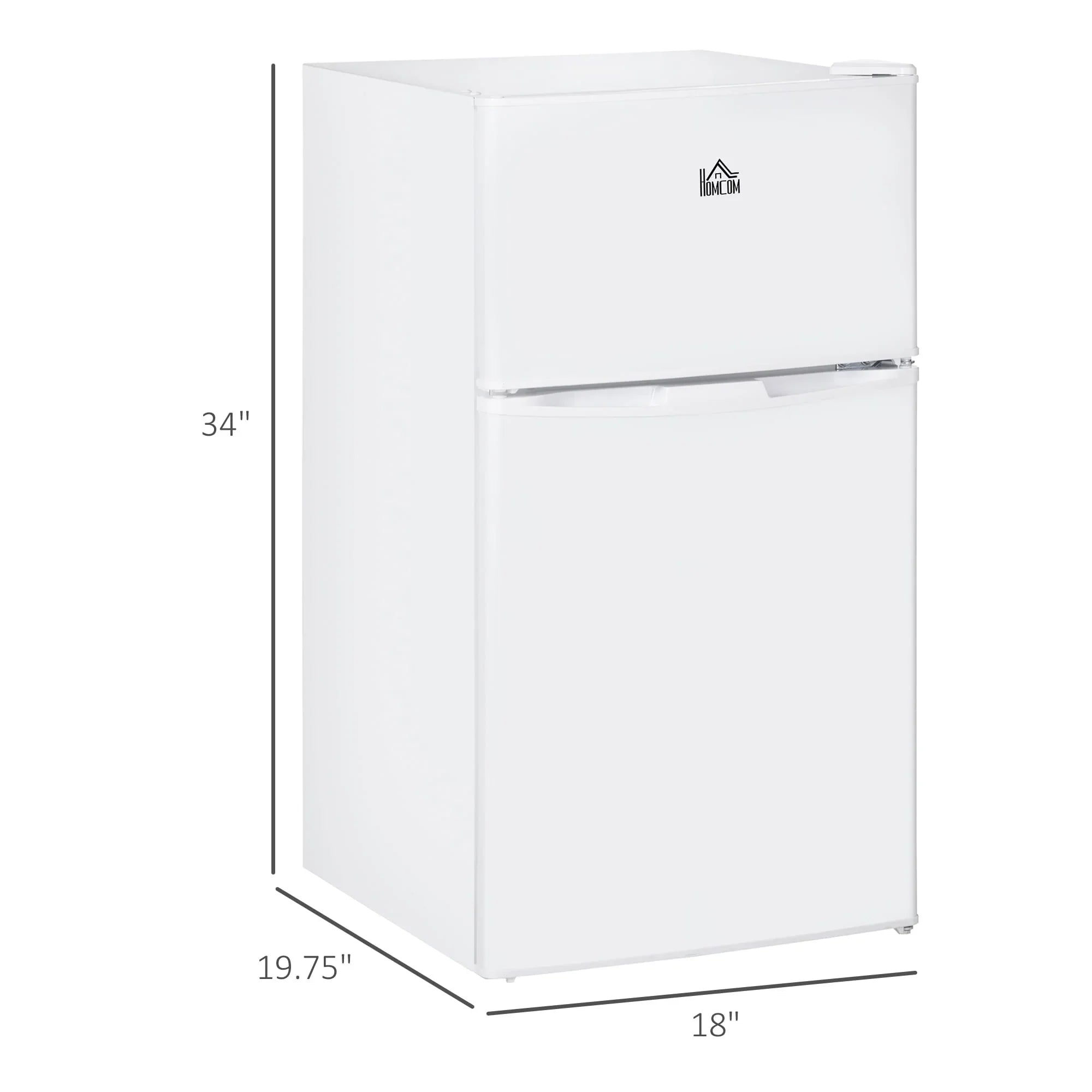 HOMCOM Mini Frigorifero a Doppia Porta con Congelatore, Frigo Compatto da 90 litri con Ripiano Regolabile, Termostato Regolabile