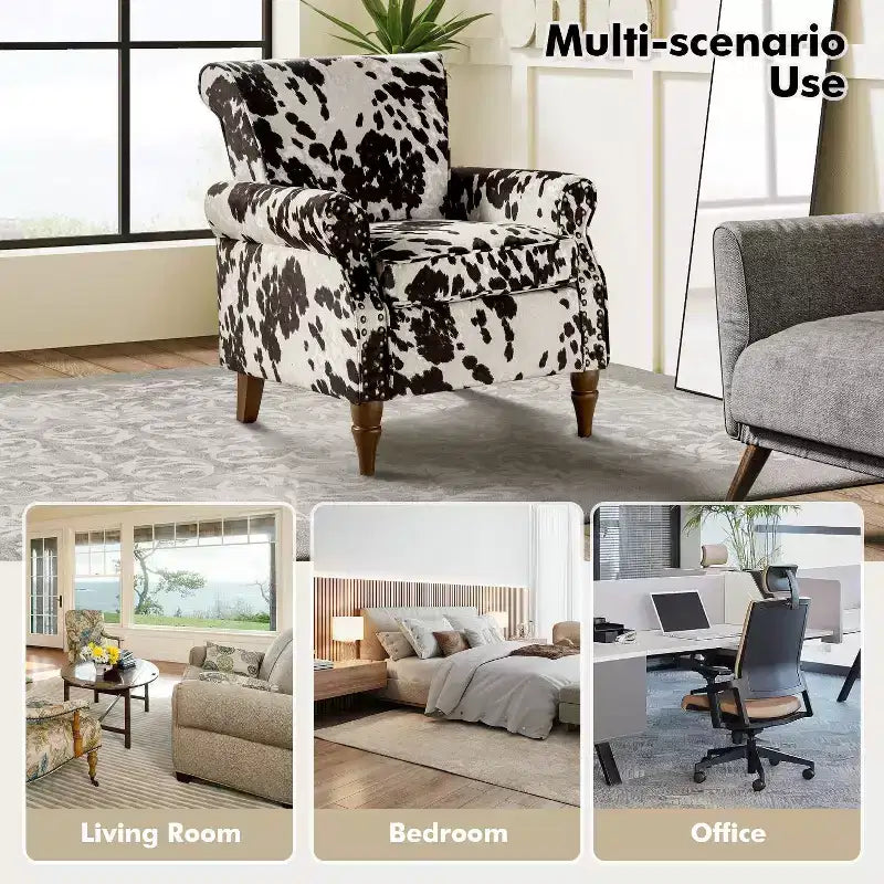 Poltrona Araceli Tradizionale in Legno Imbottita Floreale con Schienale Alto e Borchie | ART OF LIVING DESIGNS