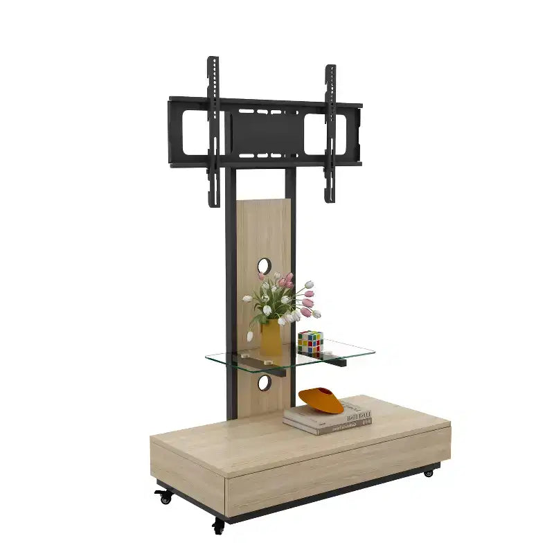 Mobile porta TV per televisori da 32-75 pollici, carrello TV mobile regolabile in altezza con cassetto e ruote per soggiorno, camera da letto, uffici -ModernLuxe