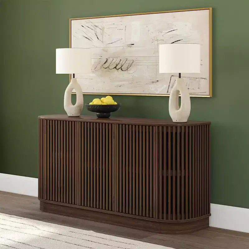 Madia in Legno Massello Plank+Beam Contour con 3 Ante, Mobile TV da 150 cm per Soggiorno