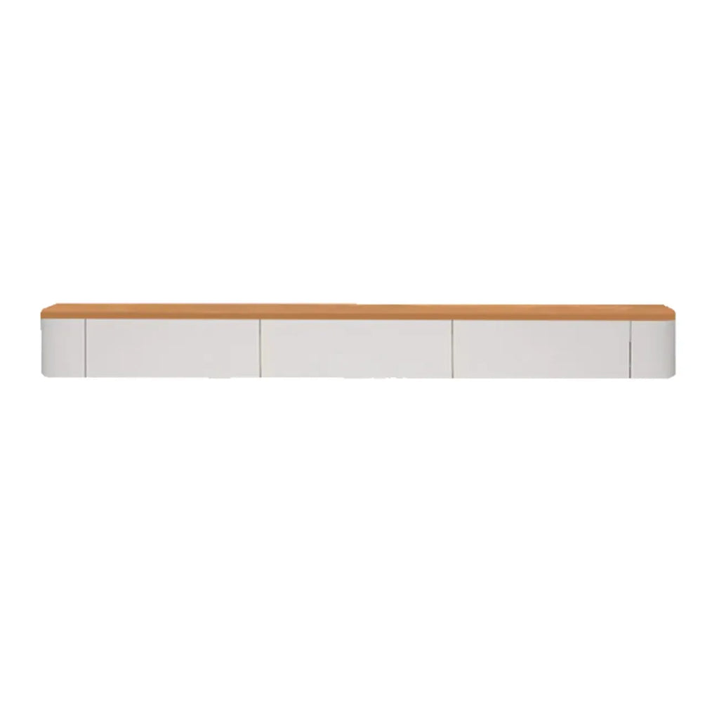 Mobile TV galleggiante contemporaneo in legno bianco con cassetti