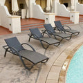 Set di 4 chaise longue da esterno in alluminio Deco