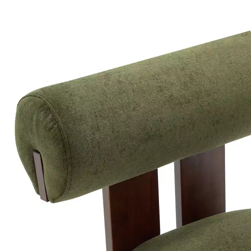 Christopher Knight Home Chariya Poltrona Accent Moderna in Velluto con Struttura in Legno di Gomma e Schienale Cilindrico