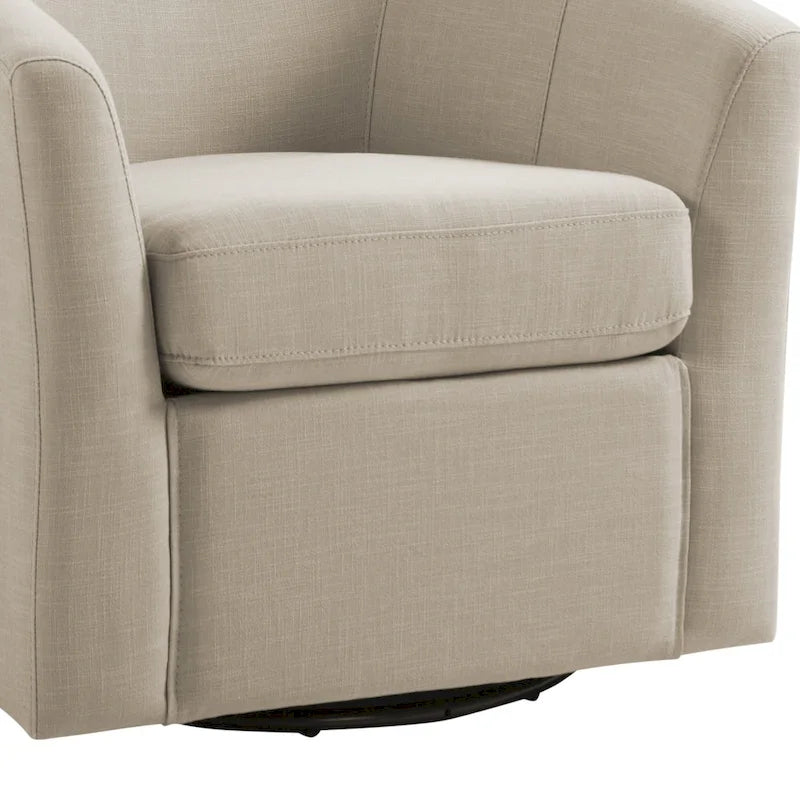 Set di 2 Poltrone Girevoli Moderne Imbottite a Barilotto, Poltrone Accent per Soggiorno