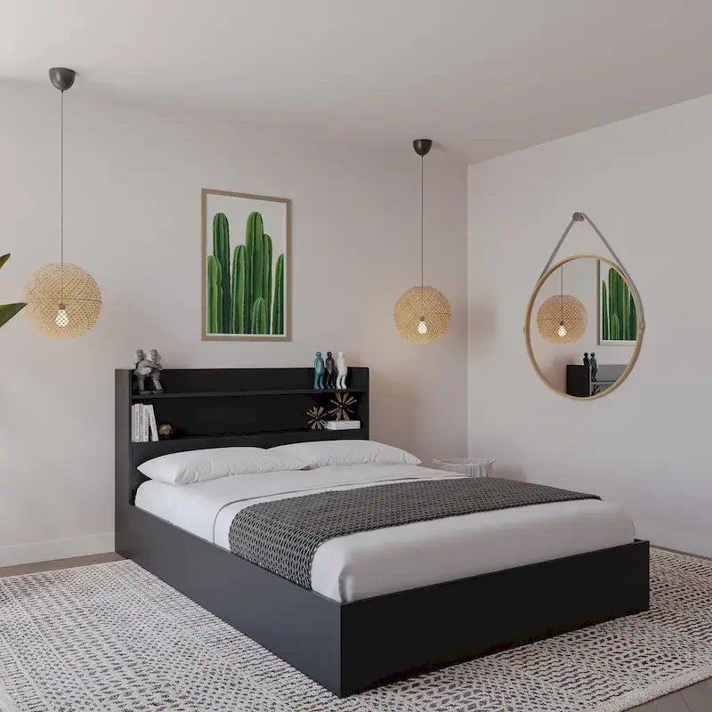 Letto a piattaforma Hunter con testiera