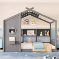 Struttura Letto a Piattaforma per Bambini Doppia/Matrimoniale Letto da Terra per Bambini Letto Montessori Letto a Casetta con Ripiano Portaoggetti - ModernLuxe