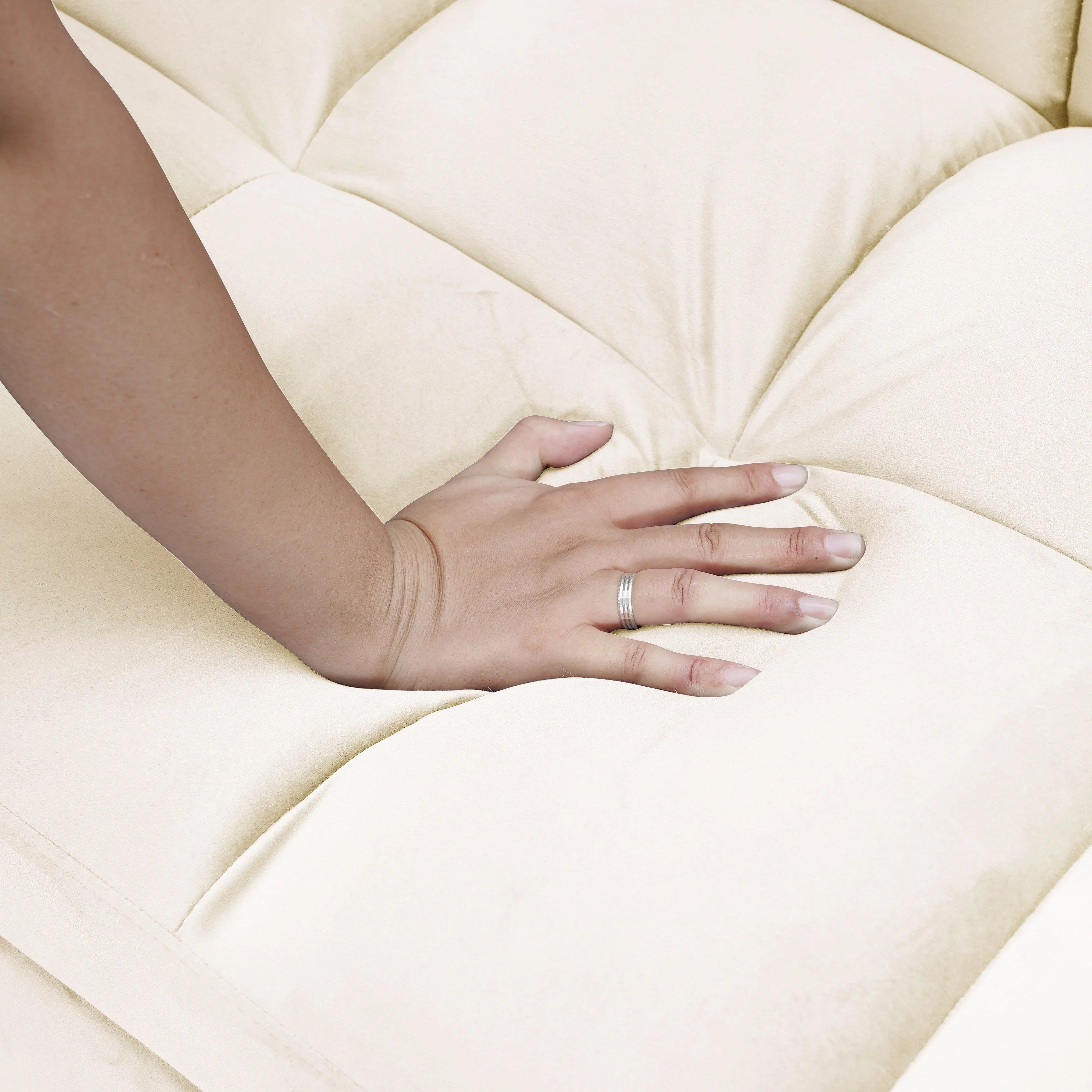 64,96 Velvet Divano Letto Convertibile 3-in-1 con Schienale Regolabile, Tasca Portaoggetti e Capacità di Carico di 227 kg